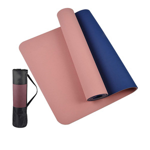 Ecologische yogamat 6MM dik, dubbele laag, antislip fitnessmat met uitlijningslijnen, draagtas, groothandel vanuit de fabriek - Product Image 2