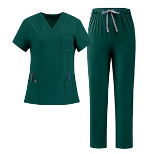 Combinaison médicale multi-poches unisexe à manches courtes, col en V, séchage rapide, vêtements de travail pour médecins et infirmières - Product Image 5