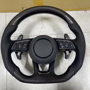 Volant en fibre de carbone pour <span class=keywords><strong>Audi</strong></span> B9 A1 A3 A4 A5 RS3 RS4 RS7 A8 Q5 S3 S4 S5 A6 Q7 TT R8 S6 B8 RS5 Shift Paddle LED Alcantala - Product Image 1