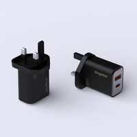 Adaptateur multi-ports 25W standard britannique à prix d'usine, charge super rapide QC3.0, chargeur USB Type-C