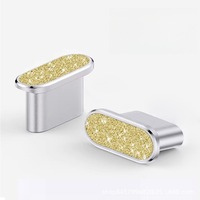 Bouchons anti-poussière en métal avec paillettes TYPE-C pour iPhone 15 16 17 Pro Max Plus – Protection universelle pour port de charge Type C