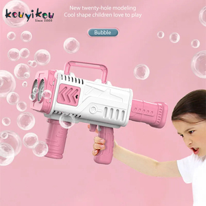 20 lỗ hai tay cầm không gian tự động Súng Bong Bóng Bazooka mùa hè ngoài trời súng máy Bong Bóng điện đồ chơi trẻ em - Product Image 2
