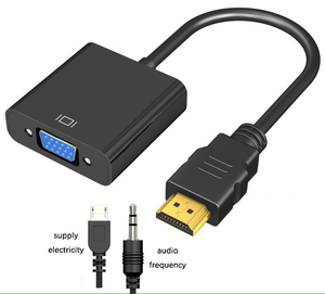 Кабель-конвертер HDMI-VGA 16 см с аудиовыходом и преобразователем питания для ТВ и компьютера, кабель ABS HD с выходным интерфейсом 3.55 и <span class=keywords><strong>Micro</strong></span> <span class=keywords><strong>USB</strong></span> - Product Image 3