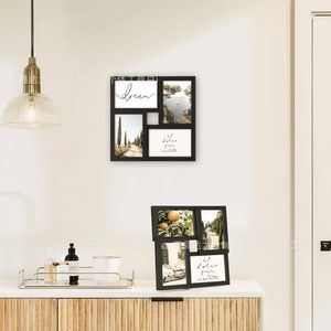 Cadre photo en bois pour 4 photos, collage de table, affichage familial, rectangulaire horizontal - Product Image 2
