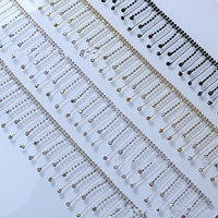 Chaîne de forage frange cristal strass chaîne de taille gland pour vêtements accessoires de robe