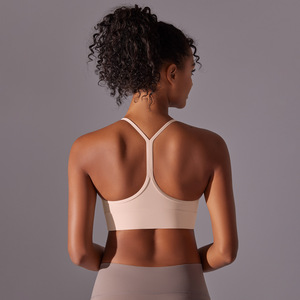 Soutien-gorge de sport pour femme à fines bretelles et dos en T, rembourré et extensible, à maintien léger, pour le yoga, la gym, le fitness, le Pilates et les activités sportives, vente en gros - Product Image 6