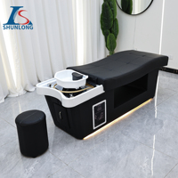 Mobilier de Salon de Beauté Fauteuil Lave-Tête Électrique Incurvé pour Spa Japonais, Lit de Massage Thaïlandais pour Thérapie Capillaire