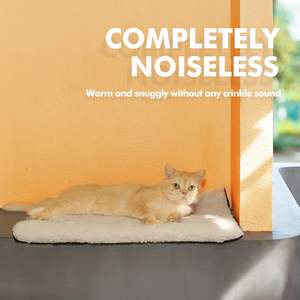 Cama para gatos autocalentable de 24x18 pulgadas, alfombrilla para perros con autocalentamiento, cubierta extraíble inferior antideslizante, almohadilla térmica lavable para mascotas para interiores - Product Image 2