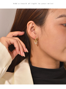 2024 Luxury Copper Geometrical Double Layer Circle Zircon Stud Earrings Trendy <b>Brass</b> Drop Gold Plated Unisex Gift - Product Image 2