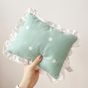 Estilo nórdico puro algodão pequeno quadrado sesta travesseiro macio bebê calmante almofada com renda impressa digital para dormir - Product Image 4
