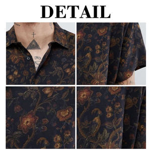 Camisas Casuales para Hombre Kingsen con Logotipo Personalizado, Nueva Moda, Impresión Personalizada, Transpirables, Ecológicas, de Secado Rápido, Cuello en V, Alta Calidad, Diseño Floral - Product Image 6