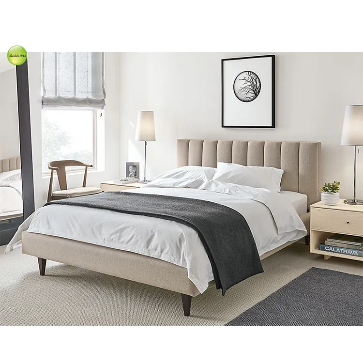Испанская популярная антикварная мебель для спальни, льняная 100% хлопковая ткань, Королевский размер, кровать с матрасом 8923