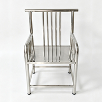 Chaise de salle à manger industrielle robuste en acier inoxydable OEM, chaise de thé écologique pour restaurant, café, hôtel, restauration