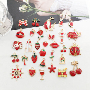 1 Uds. Gota <span class=keywords><strong>de</strong></span> aceite rojo accesorios <span class=keywords><strong>de</strong></span> joyería Kelp Fish Animal Diy collar pulsera colgante al por mayor - Product Image 1