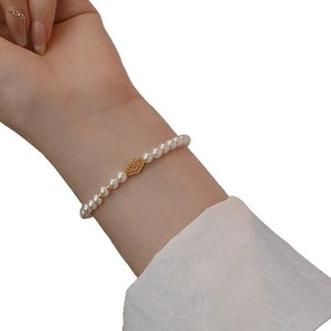 S925 Natural Pearl <b>Bracelet</b> for Women Hollowed Peace & Wishful Design with Minority National Style Elegant Bangles - Product Image 3