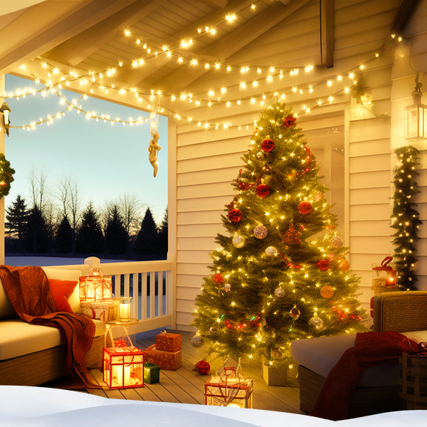 Upgrade 800 LED Smart Solar Tree Lights 328FT 8 Modes for Outdoor Garden Roof Party Decor; USB Connectivity IP68 Christmas Decor