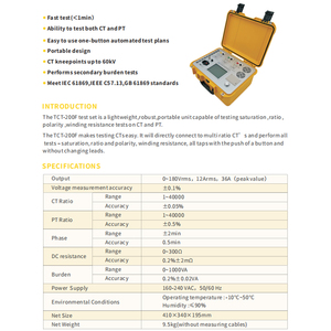 Analizador de CT Elecgene TCT-200F, Rango 1~40000, 160-240 VCA, 50/60 Hz, Precisión de Relación y Fase, Resistencia de Bobinado - Product Image 2