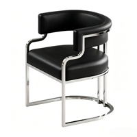 Chaise de salle à manger pour café et restaurant, structure métallique moderne, revêtement en cuir PU imperméable, pour la maison, le bar, l'hôtel, le centre commercial, le bureau à domicile et les parcs
