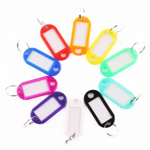 10 PCS Plastic Custom Split Ring ID Labels Chains Key Rings Numbered Name Baggage Luggage Tags