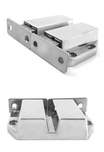Loquet magnétique pour armoire, finition chromée, en acier inoxydable, fermeture à pousser pour ouvrir, pour portes en verre et doubles portes - Product Image 3