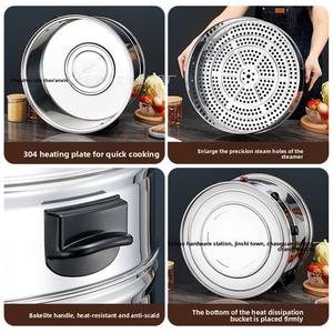 Vaporiera Elettrica Commerciale Grande Capacità in Acciaio Inox 201 Dimensioni Regolabili Pentola Elettrica da Cucina Riduzione del Rumore Facile da Pulire - Product Image 6