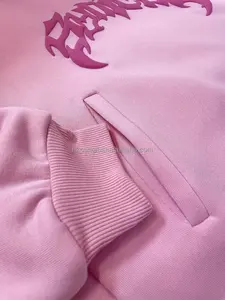 Tela de rizo con capucha de algodón pesado, estampado DTG personalizado, bordado, bolsillo transpirable, conjunto de sudadera, Sudadera con capucha Unisex - Product Image 4