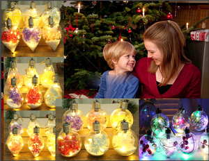 Boules de Noël LED transparentes en <span class=keywords><strong>plastique</strong></span> 8 cm pour intérieur, décorations de fête DIY, ornements d'arbre - Lumières LED pour une ambiance joyeuse - Product Image 5
