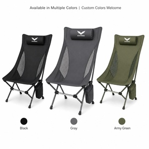 Portable léger pêche pique-nique randonnée Camping plage lune chaises chaise pliante à dossier haut avec oreiller - Product Image 6