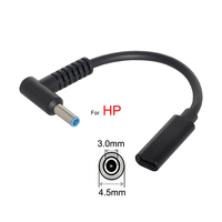 PD 100W kabel konverter, Tipe C betina Ke 4.5*3.0mm ujung biru jantan untuk HP Laptop