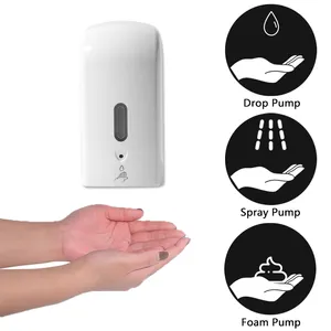 Dispensador de jabón líquido automático para asiento de inodoro, pulverizador de espuma de gran capacidad montado en la pared para Hotel, comercial, 1000ML