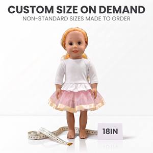T-shirts et jupes tutu personnalisés pour poupées de 18 pouces, vente en gros, t-shirts et jupes tutu en coton 100% uni/imprimé pour vêtements de poupées de 18 pouces - Product Image 4