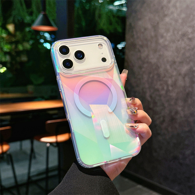 New Shockproof Glitter Magnetic Mobile Phone Case for iPhone 17 16 15 14 Pro Max Protection Gradient Phone Case Cover