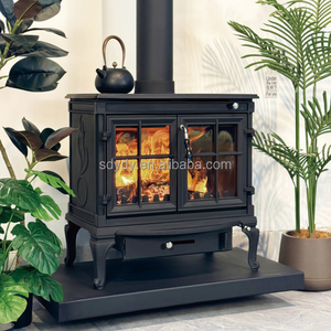 Poêle à <span class=keywords><strong>bois</strong></span> en <span class=keywords><strong>fonte</strong></span> - Design contemporain, autoportant, avec fonctions de chauffage et décoratives pour hôtels - Product Image 3