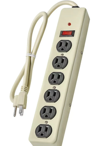 6 Outlet Metal Protector contra sobretensiones, diseño resistente, regleta con 90 julios ETL - Product Image 5