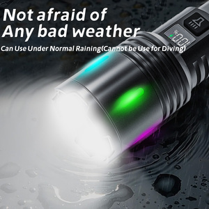 Wason 2025 New 15W 400 Lumens White Laser <strong>Powerful</strong> Long Distance Zoomable Aluminum Rechargeable Led <strong>Torch</strong> With Digital Display - Product Image 4