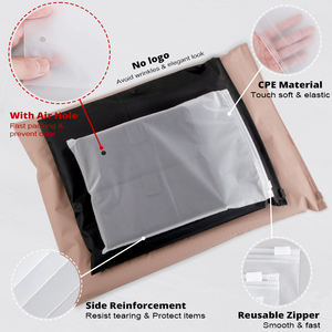 Échantillon gratuit sac à fermeture éclair biodégradable compostable mat givré personnalisé sacs d'emballage zip-lock en plastique pour vêtement - Product Image 4