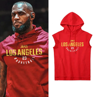 Chaleco con capucha de entrenamiento americano para hombre, Camiseta de algodón sin mangas para gimnasio