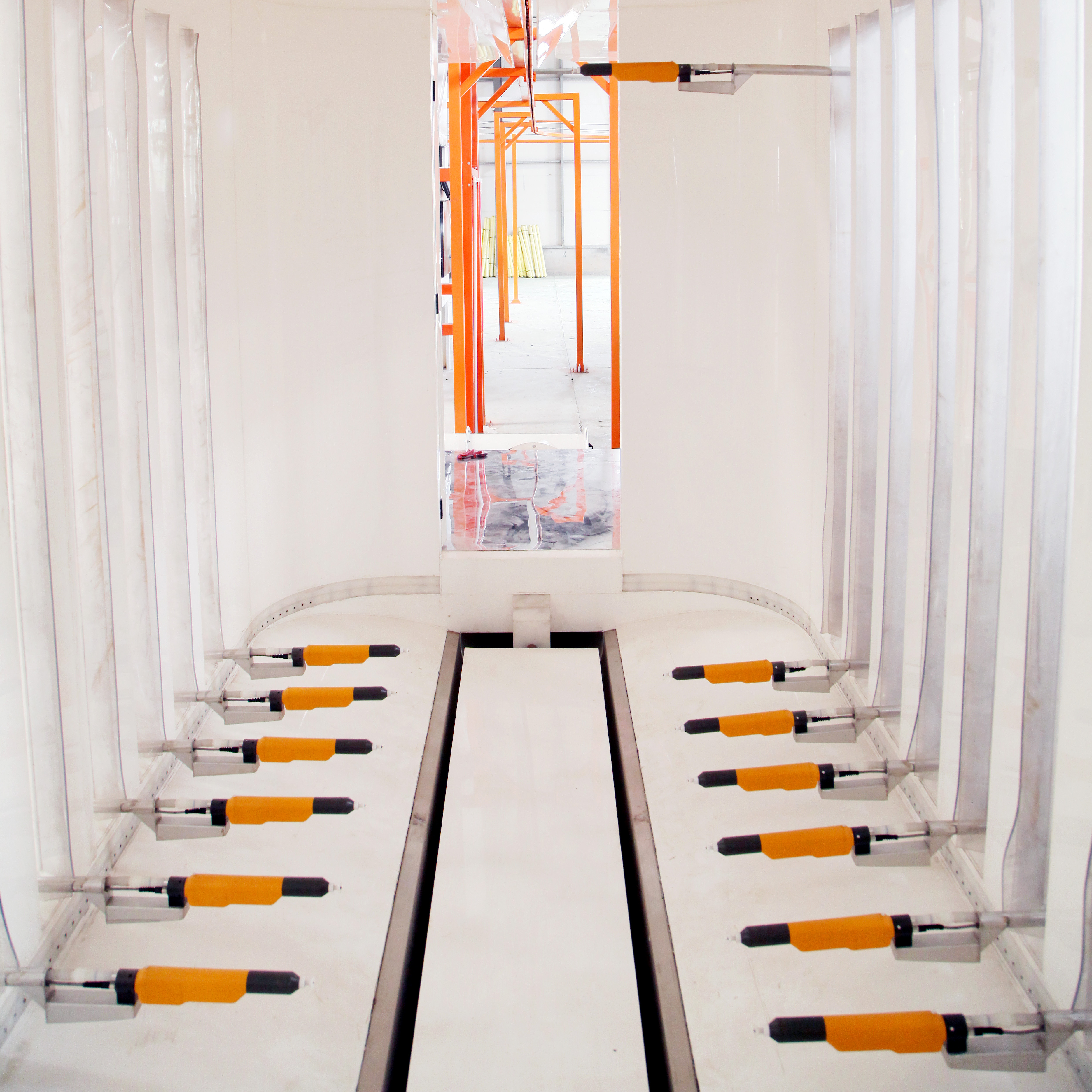 Автоматическая производстаенная линия порошкового покрытия стенд линия электростатического порошкового покрытия машины