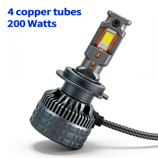 Wholesale 200W LED Headlight 4 Copper Pipes High Performance Automotive LED Bulbs for Car Modification H7 H4 H11 HB3 HB4