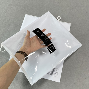 Custom T-shirt Packaging Bags Clothing With Your LOGO, PVC White Zipper Bag For Garment, Hoodies Plastic Bag