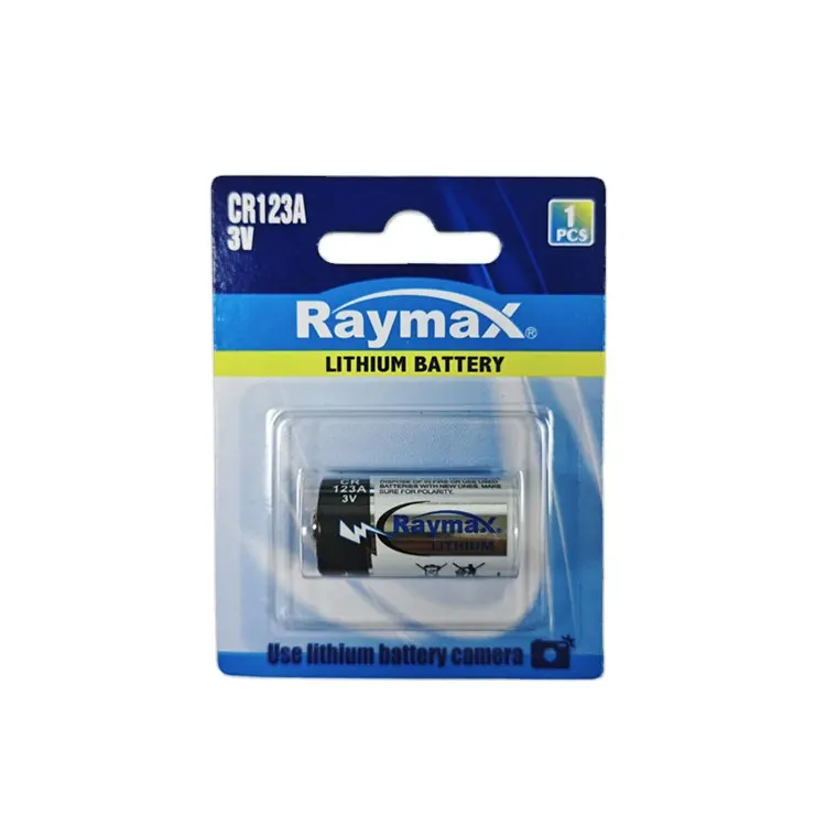 Raymax OEM ब्रांड लिथियम 3v 1500mah CR123a लिथियम बैटरी