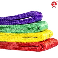 Eslinga Plana de Poliéster de Alta Resistencia, Ligera, Resistente a la Abrasión, de Alta Visibilidad, Color Naranja, Capacidad de Carga de 20 Toneladas