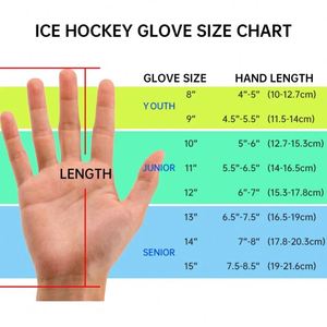 ถุงมือฮอกกี้น้ำแข็งแบบกำหนดเอง ขนาด 8 นิ้ว 9 นิ้ว 10 นิ้ว 11 นิ้ว 12 นิ้ว 13 นิ้ว ใหม่ SR INT JR อุปกรณ์ป้องกันประเภทต่างๆ - Product Image 6
