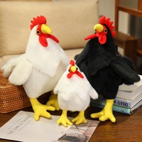 Peluche de coq bicolore réaliste, poussin dodu, poule de grande taille, coussin décoratif