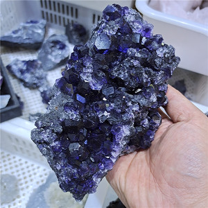 Màu xanh tự nhiên fluorite khoáng sản Mẫu thô màu tím fluorite đá mảnh tinh thể thạch anh mẫu vật quặng để bán - Product Image 2