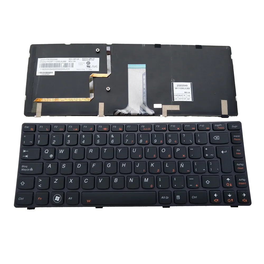 Replacement keyboard for Lenovo for IBM Y480 Y480A Y480M Y480N Y480P with purple frame backlight
