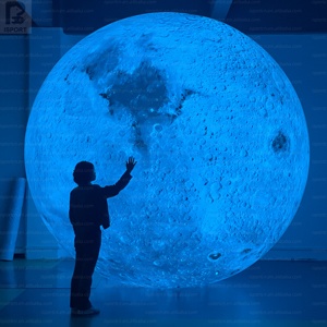 Décoration Lunaire Gonflable à Changement de Couleur LED, Grande Surface Photo pour Musée Scientifique/Événement Nocturne/Fête sur le Thème de l'Espace/Promotion - Product Image 3