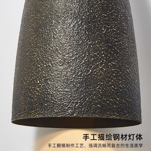 Lámparas Colgantes LED de Estilo Industrial Retro Wabi-Sabi, de Acero Inoxidable, Altura Ajustable, para Restaurante - Product Image 4