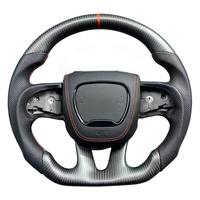 Volant en fibre de carbone rouge forgé avec LED pour Dodge Charger Challenger Durango SRT 2020 2021 2023 sans airbag