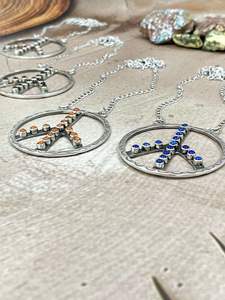 Stylish & Elegant HANDMADE <b>STERLING</b> <b>SILVER</b> MULTI STONE PEACE <b>HOOP</b> <b>EARRINGS</b> Trendy Unisex Gift for Weddings & Parties - Product Image 4